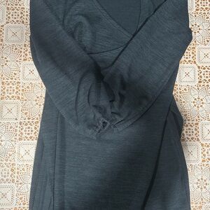 Navy wrap V-Neck Long Sleeve Dress